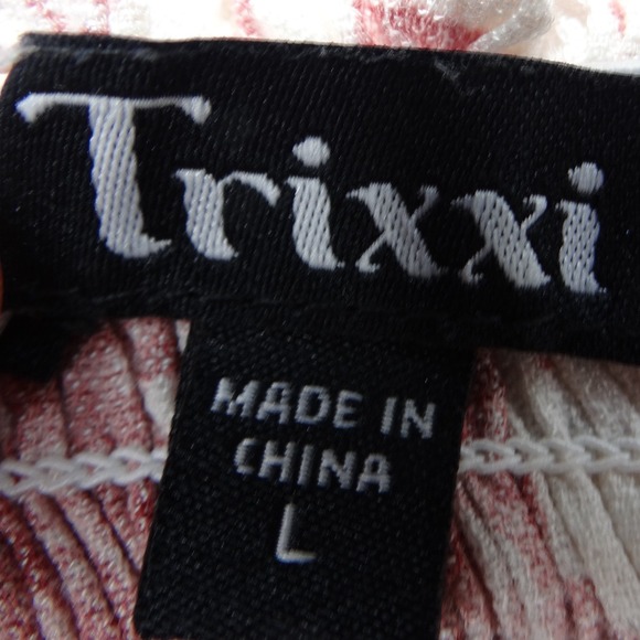 Trixxi Floral Maxi Dress Red White Tiered Tie Strap Women's Large - Picture 2 of 4